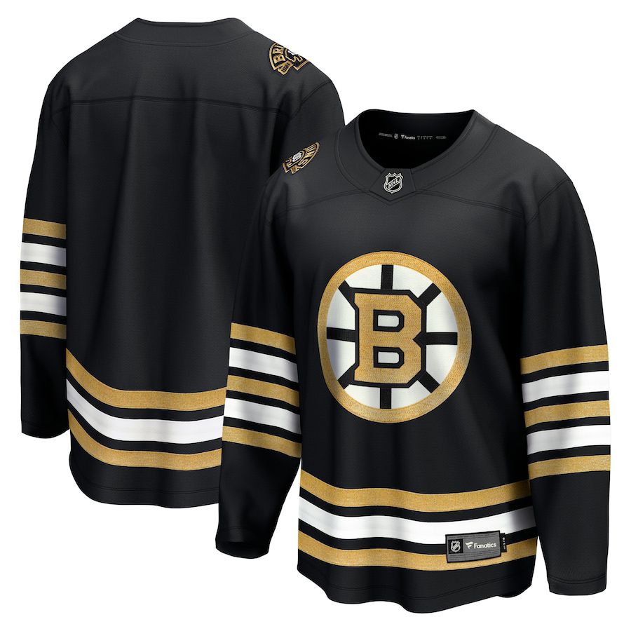 Men Boston Bruins Fanatics Branded Black 100th Anniversary Premier Breakaway NHL Jersey